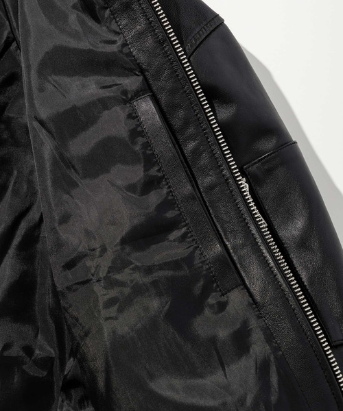AKM Contemporary(エイケイエムコンテンポラリー)の「AKM Contemporary(エイケイエムコンテンポラリー)シープレザーMA-1(MA-1・メンズ・ブラック・XL/S/M/L)」の21枚目の写真