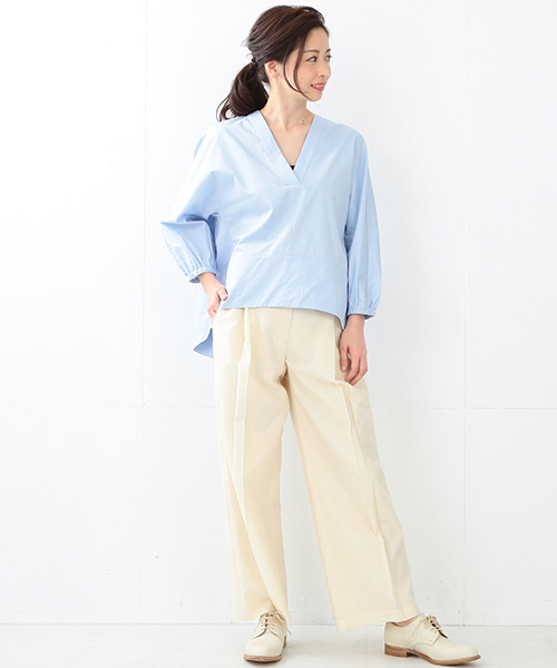 Demi-Luxe BEAMS（デミルクス ビームス）の「【VERY6月号掲載】Demi-Luxe BEAMS / クロップド タックワイドパンツ（その他パンツ・レディース・オフホワイト/ブラック・38/36）」の18枚目の写真