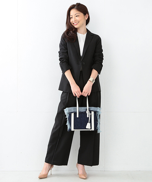 Demi-Luxe BEAMS（デミルクス ビームス）の「【VERY6月号掲載】Demi-Luxe BEAMS / クロップド タックワイドパンツ（その他パンツ・レディース・オフホワイト/ブラック・38/36）」の20枚目の写真