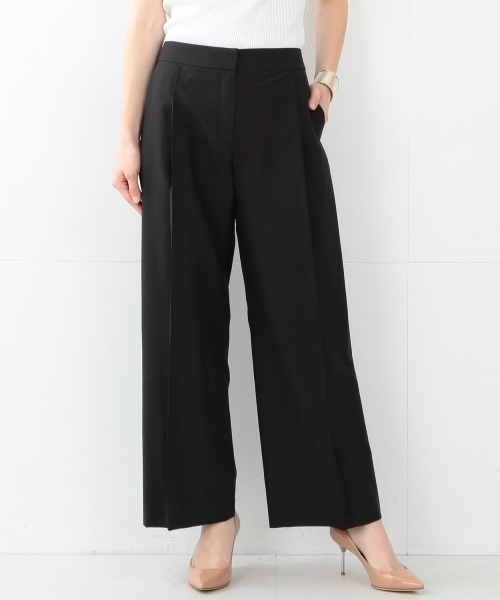 Demi-Luxe BEAMS（デミルクス ビームス）の「【VERY6月号掲載】Demi-Luxe BEAMS / クロップド タックワイドパンツ（その他パンツ・レディース・オフホワイト/ブラック・38/36）」の3枚目の写真