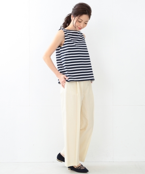 Demi-Luxe BEAMS（デミルクス ビームス）の「【VERY6月号掲載】Demi-Luxe BEAMS / クロップド タックワイドパンツ（その他パンツ・レディース・オフホワイト/ブラック・38/36）」の5枚目の写真