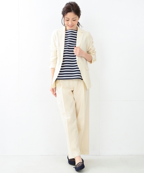 Demi-Luxe BEAMS（デミルクス ビームス）の「【VERY6月号掲載】Demi-Luxe BEAMS / クロップド タックワイドパンツ（その他パンツ・レディース・オフホワイト/ブラック・38/36）」の6枚目の写真
