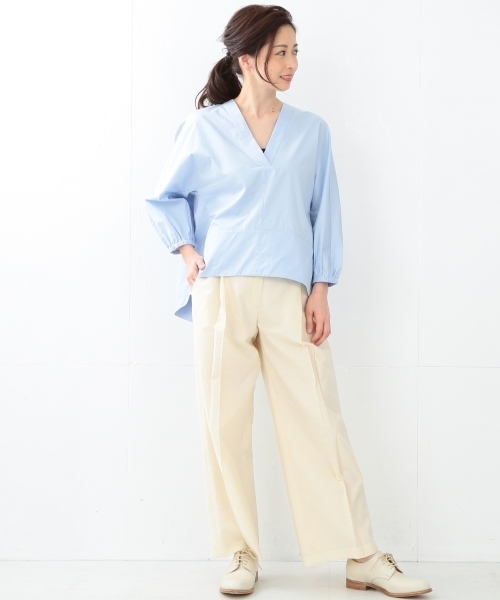 Demi-Luxe BEAMS（デミルクス ビームス）の「【VERY6月号掲載】Demi-Luxe BEAMS / クロップド タックワイドパンツ（その他パンツ・レディース・オフホワイト/ブラック・38/36）」の7枚目の写真