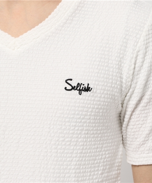 VENCEEXCHANGE（ヴァンスエクスチェンジ）の「カットサッカーワンポイント刺繍Tシャツ（Tシャツ/カットソー・メンズ・ダークネイビー/オフホワイト/ネイビー・LARGE/MEDIUM）」の8枚目の写真