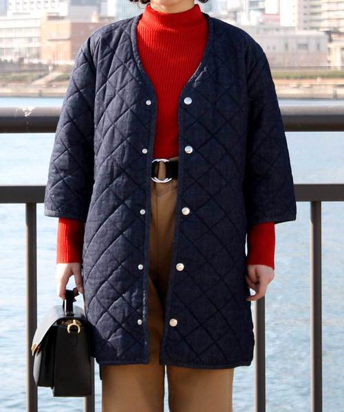 Denime(ドゥニーム)の「デニムキルティングコート(デニムジャケット・レディース・インディゴブルー・MEDIUM/SMALL)」の12枚目の写真