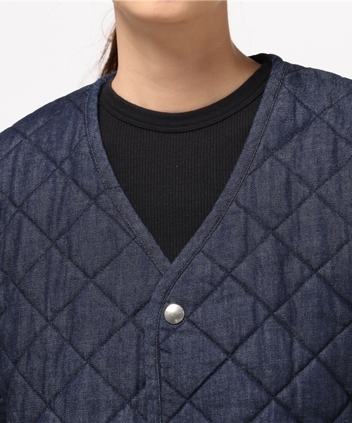 Denime(ドゥニーム)の「デニムキルティングコート(デニムジャケット・レディース・インディゴブルー・MEDIUM/SMALL)」の2枚目の写真