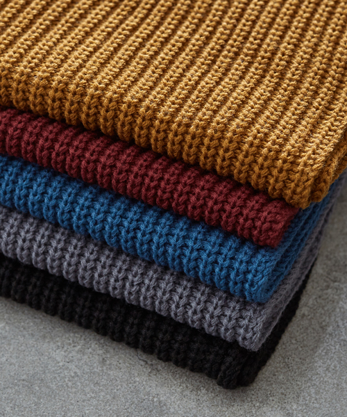 STUDIOUS（ステュディオス）の「【ZOZO限定】 STUDIOUS ローゲージウォームニットスヌード（ストール/ショール・メンズ・ブルー/ブラック/ワイン/キャメル/ダークグレー・FREE）」の7枚目の写真