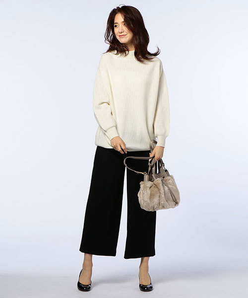 NOLLEY’S（ノーリーズ）の「【and GIRL2月号掲載】片畦ハイネックプルオーバーニット（ニット/セーター・レディース・オフホワイト/ライトグレー/ネイビー/レッド・38）」の14枚目の写真