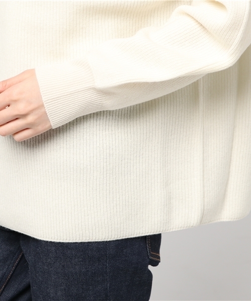 NOLLEY’S（ノーリーズ）の「【and GIRL2月号掲載】片畦ハイネックプルオーバーニット（ニット/セーター・レディース・オフホワイト/ライトグレー/ネイビー/レッド・38）」の9枚目の写真