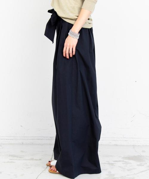 BEAUTY&YOUTH UNITED ARROWS（ビューティーアンドユースユナイテッドアローズ）の「BY∴ タイプライタータックベルトワイドパンツ -手洗い可能- ◆（その他パンツ・レディース・ネイビー/マスタード・MEDIUM/SMALL）」の6枚目の写真