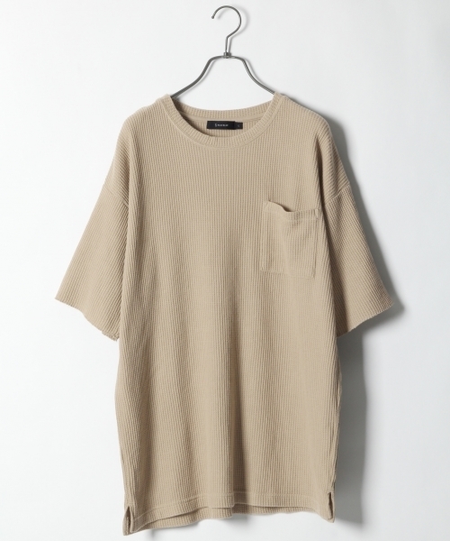 RAGEBLUE（レイジブルー）の「加工BIGワッフルTシャツ/748205（Tシャツ/カットソー・メンズ・ホワイト/グリーン/レッド/ブラック/ベージュ・MEDIUM/SMALL/LARGE）」の4枚目の写真