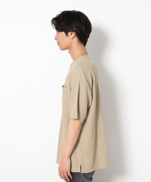 RAGEBLUE（レイジブルー）の「加工BIGワッフルTシャツ/748205（Tシャツ/カットソー・メンズ・ホワイト/グリーン/レッド/ブラック/ベージュ・MEDIUM/SMALL/LARGE）」の7枚目の写真