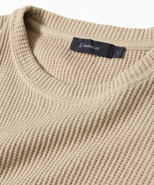 RAGEBLUE（レイジブルー）の「加工BIGワッフルTシャツ/748205（Tシャツ/カットソー・メンズ・ホワイト/グリーン/レッド/ブラック/ベージュ・MEDIUM/SMALL/LARGE）」の14枚目の写真