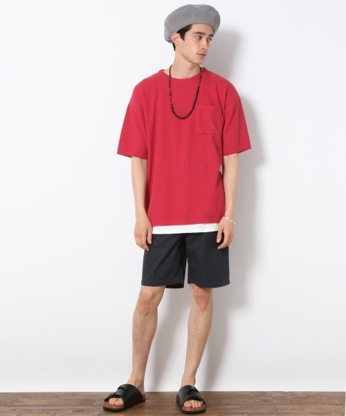 RAGEBLUE（レイジブルー）の「加工BIGワッフルTシャツ/748205（Tシャツ/カットソー・メンズ・ホワイト/グリーン/レッド/ブラック/ベージュ・MEDIUM/SMALL/LARGE）」の18枚目の写真