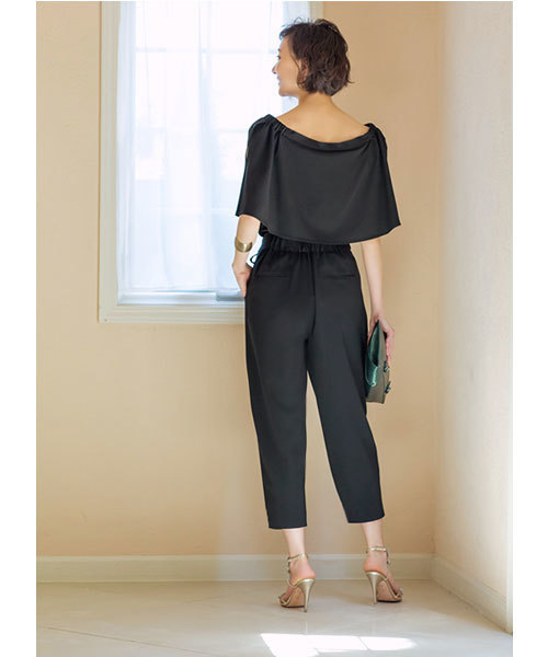 STYLE DELI(スタイルデリ)の「【STYLE DELI DRESS】クロップドラップパンツ(その他パンツ・レディース・ブルー/ブラック・MEDIUM/SMALL)」の4枚目の写真