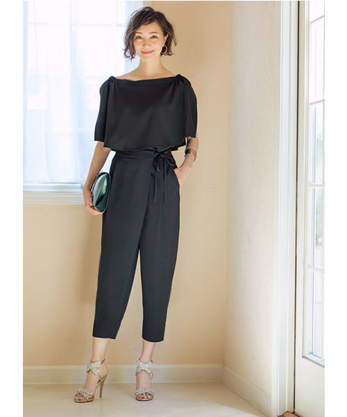 STYLE DELI(スタイルデリ)の「【STYLE DELI DRESS】クロップドラップパンツ(その他パンツ・レディース・ブルー/ブラック・MEDIUM/SMALL)」の5枚目の写真