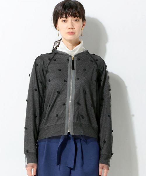 MUVEILのチュールカーディガン MUVEIL＞チュール レイヤード カーディガン