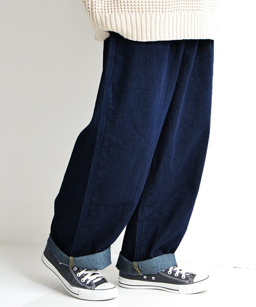 MinoriTY（マイノリティ）の「デニム バルーン ワイドパンツ 10oz（デニムパンツ・メンズ・ブラック/インディゴブルー/ブルー系その他/キナリ・M/L）」の4枚目の写真