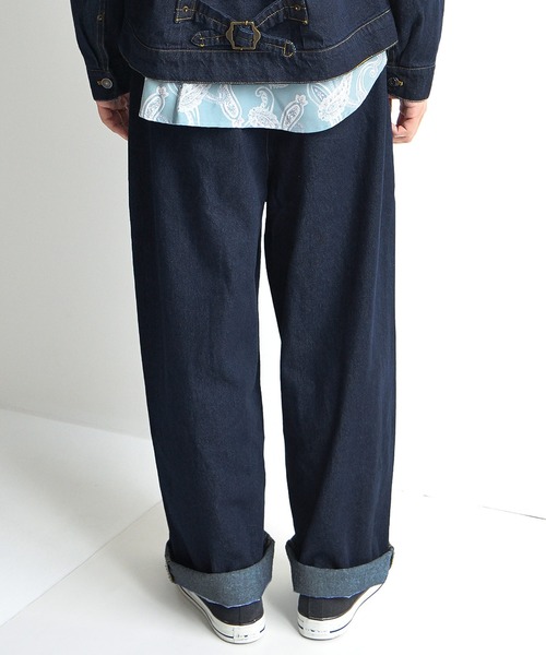 MinoriTY（マイノリティ）の「デニム バルーン ワイドパンツ 10oz（デニムパンツ・メンズ・ブラック/インディゴブルー/ブルー系その他/キナリ・M/L）」の5枚目の写真