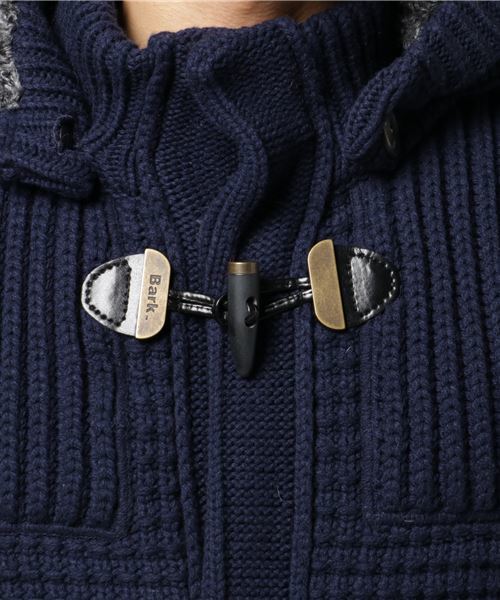 BARK（バーク）の「BARK/バーク》 ミディアムダッフル ニット コート（フードファーライナー付き）/MEDIUM DUFFLE COAT WITH FUR LINING（ダッフルコート・メンズ・ネイビー/オレンジ/ブラウン・X-SMALL/SMALL/MEDIUM/LARGE）」の7枚目の写真