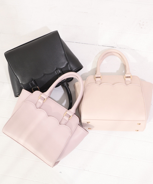 one after another NICE CLAUP(ワンアフターアナザーナイスクラップ)の「スカラップショルダーBAG(ショルダーバッグ・レディース・アイボリー/ブラック/ラベンダー・FREE)」の6枚目の写真