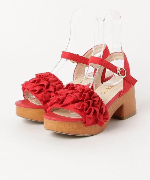 WEGO（ウィゴー）の「WEGO/フリルウッドタイプサンダル（サンダル・レディース・ブラック/レッド/ピンク/その他1・MEDIUM/LARGE）」の9枚目の写真