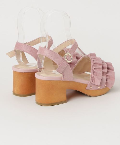 WEGO（ウィゴー）の「WEGO/フリルウッドタイプサンダル（サンダル・レディース・ブラック/レッド/ピンク/その他1・MEDIUM/LARGE）」の5枚目の写真