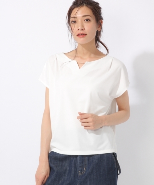 laboratory work(ラボラトリーワーク)の「バー付きプルオーバー(Tシャツ/カットソー・レディース・ホワイト/グリーン/ネイビー/イエロー・MEDIUM)」の2枚目の写真