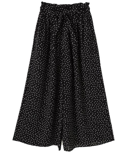 AMERICAN HOLIC（アメリカンホリック）の「・ウエストフリルリボン付とろみワイドパンツ　＊（その他パンツ・レディース・ブラック/カーキ/ネイビー/ドット/ベージュ系その他/キャメル/ストライプ・L/M）」の8枚目の写真