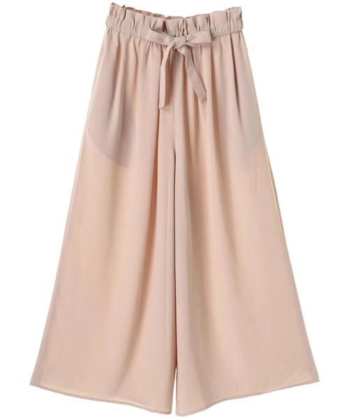 AMERICAN HOLIC（アメリカンホリック）の「・ウエストフリルリボン付とろみワイドパンツ　＊（その他パンツ・レディース・ブラック/カーキ/ネイビー/ドット/ベージュ系その他/キャメル/ストライプ・L/M）」の9枚目の写真