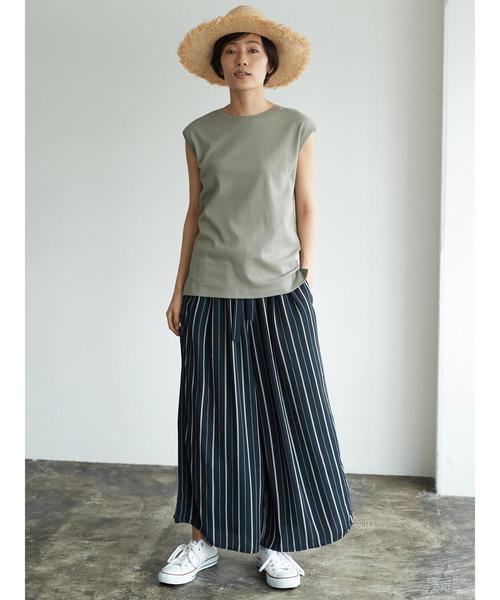 AMERICAN HOLIC（アメリカンホリック）の「・ウエストフリルリボン付とろみワイドパンツ　＊（その他パンツ・レディース・ブラック/カーキ/ネイビー/ドット/ベージュ系その他/キャメル/ストライプ・L/M）」の20枚目の写真