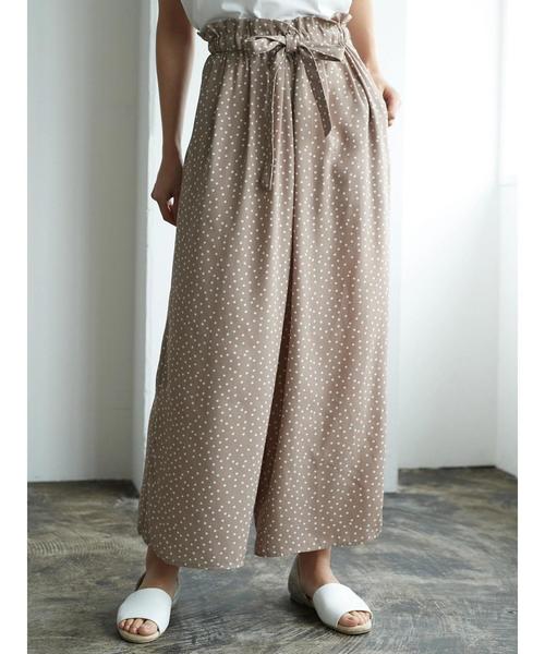 AMERICAN HOLIC（アメリカンホリック）の「・ウエストフリルリボン付とろみワイドパンツ　＊（その他パンツ・レディース・ブラック/カーキ/ネイビー/ドット/ベージュ系その他/キャメル/ストライプ・L/M）」の17枚目の写真