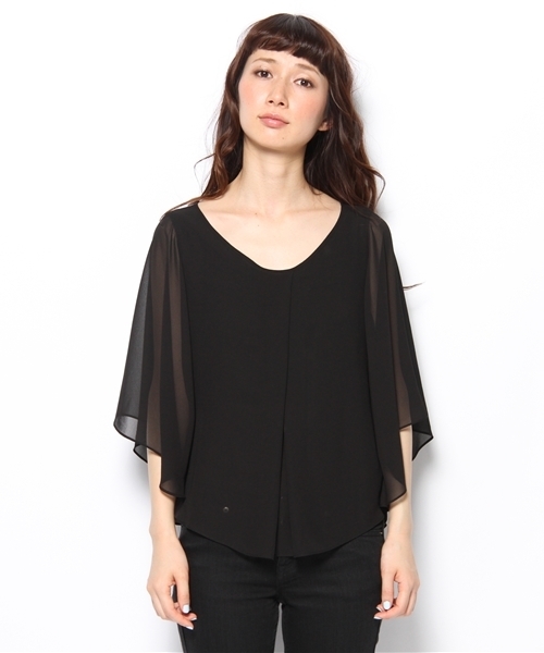 Ray BEAMS（レイビームス）の「△Ray BEAMS / フロントタック バタフライブラウス（シャツ/ブラウス・レディース・オフホワイト/ブラック/ベージュ・ONE SIZE）」の4枚目の写真