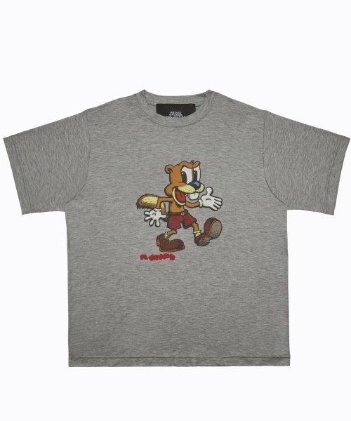 MARC JACOBS（マークジェイコブス）の「SQUIRRELLY PRINT UNISEX TEE/スクワーリー プリント ユニセックス Tシャツ（Tシャツ/カットソー・レディース・グレー系その他6・SMALL/X-SMALL/M/L）」の6枚目の写真