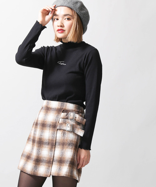WEGO（ウィゴー）の「WEGO/シャギーチェックミニスカート（スカート・レディース・ブラック系その他2/ブラウン系その他2・FREE）」の2枚目の写真