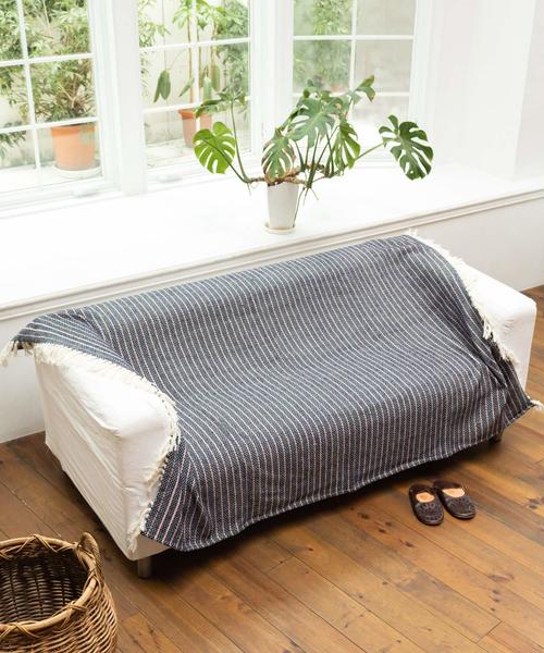 チャイハネ(チャイハネ)の「【チャイハネ】COTTON RUG 大判マルチクロス(インテリア雑貨・レディース・ライトブルー/ベージュ/ネイビー/ブラウン・FREE)」の1枚目の写真