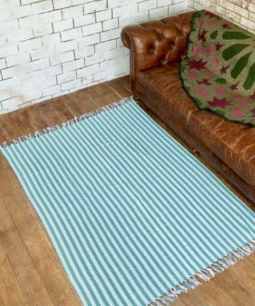 チャイハネ(チャイハネ)の「【チャイハネ】COTTON RUG 大判マルチクロス(インテリア雑貨・レディース・ライトブルー/ベージュ/ネイビー/ブラウン・FREE)」の4枚目の写真