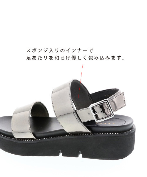 RANDA(ランダ)の「メタリックフットベッドサンダル(サンダル・レディース・シルバー/ゴールド/ピンクゴールド・LL/S/M/L)」の9枚目の写真