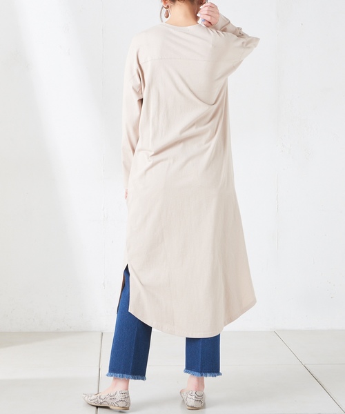 natural couture（ナチュラルクチュール）の「ベルト付きTシャツワンピース（ワンピース・レディース・オフホワイト/ブラック/ベージュ/パープル・FREE）」の10枚目の写真