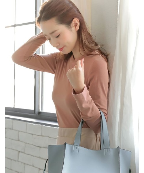 クルーネックシンプルカットソートップス クルーネックシンプルカットソートップス