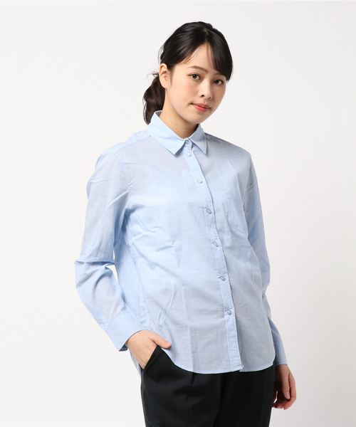 AMERICAN HOLIC(アメリカンホリック)の「12col. ベーシックソフトシャツ *(シャツ/ブラウス・レディース・ピンク/ネイビー/ブルー系その他4/マルチ/ベージュ系その他4/レッド系その他7/ブルー系その他5/サックスブルー/オフホワイト/ブルー系その他7/その他5/その他7・L/M)」の5枚目の写真