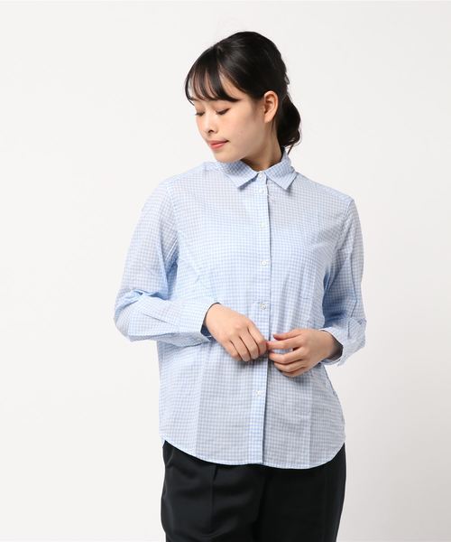 AMERICAN HOLIC(アメリカンホリック)の「12col. ベーシックソフトシャツ *(シャツ/ブラウス・レディース・ピンク/ネイビー/ブルー系その他4/マルチ/ベージュ系その他4/レッド系その他7/ブルー系その他5/サックスブルー/オフホワイト/ブルー系その他7/その他5/その他7・L/M)」の11枚目の写真