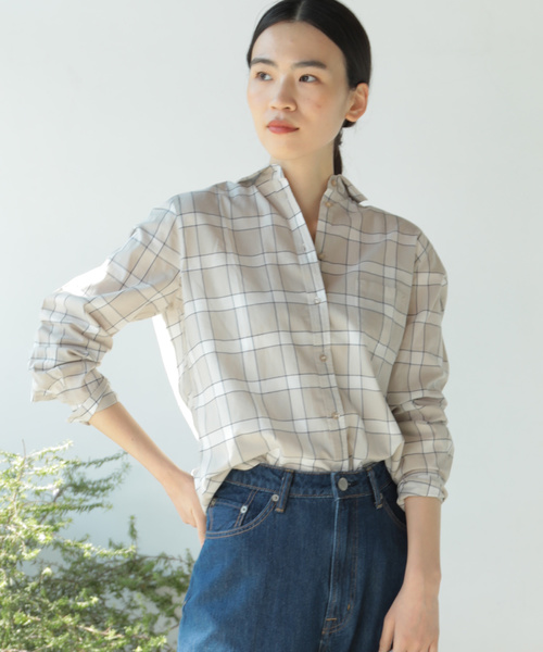 AMERICAN HOLIC(アメリカンホリック)の「12col. ベーシックソフトシャツ *(シャツ/ブラウス・レディース・ピンク/ネイビー/ブルー系その他4/マルチ/ベージュ系その他4/レッド系その他7/ブルー系その他5/サックスブルー/オフホワイト/ブルー系その他7/その他5/その他7・L/M)」の3枚目の写真