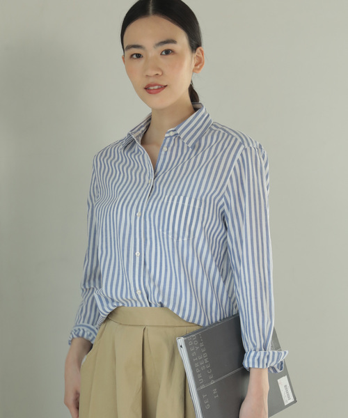 AMERICAN HOLIC(アメリカンホリック)の「12col. ベーシックソフトシャツ *(シャツ/ブラウス・レディース・ピンク/ネイビー/ブルー系その他4/マルチ/ベージュ系その他4/レッド系その他7/ブルー系その他5/サックスブルー/オフホワイト/ブルー系その他7/その他5/その他7・L/M)」の6枚目の写真