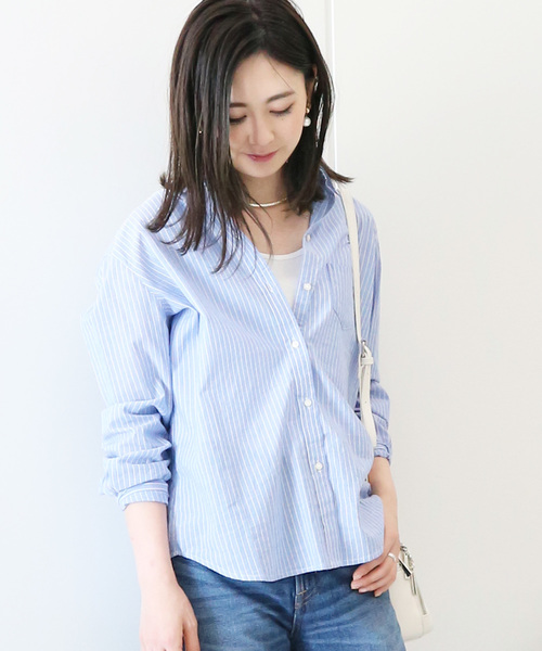 AMERICAN HOLIC(アメリカンホリック)の「12col. ベーシックソフトシャツ *(シャツ/ブラウス・レディース・ピンク/ネイビー/ブルー系その他4/マルチ/ベージュ系その他4/レッド系その他7/ブルー系その他5/サックスブルー/オフホワイト/ブルー系その他7/その他5/その他7・L/M)」の8枚目の写真