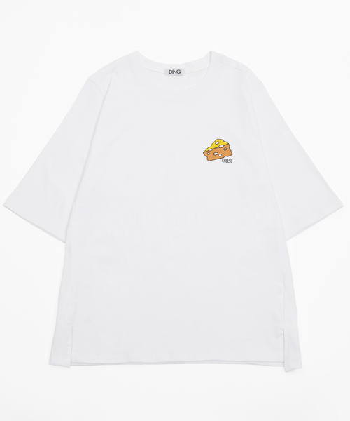 DING（ディング）の「DING/CHEESE Tシャツ（Tシャツ/カットソー・レディース・ホワイト/イエロー/グリーン・FREE）」の8枚目の写真