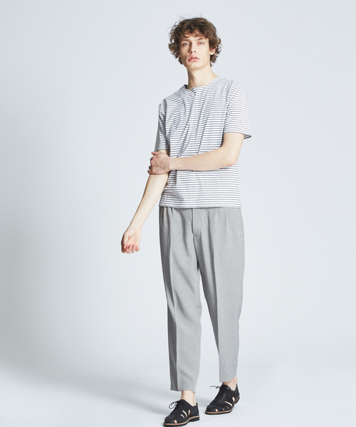 ABAHOUSE(アバハウス)の「キーネック圧着Tシャツ(Tシャツ/カットソー・メンズ・ブラック/ネイビー/オフホワイト/ホワイト系その他・44/46/48)」の5枚目の写真