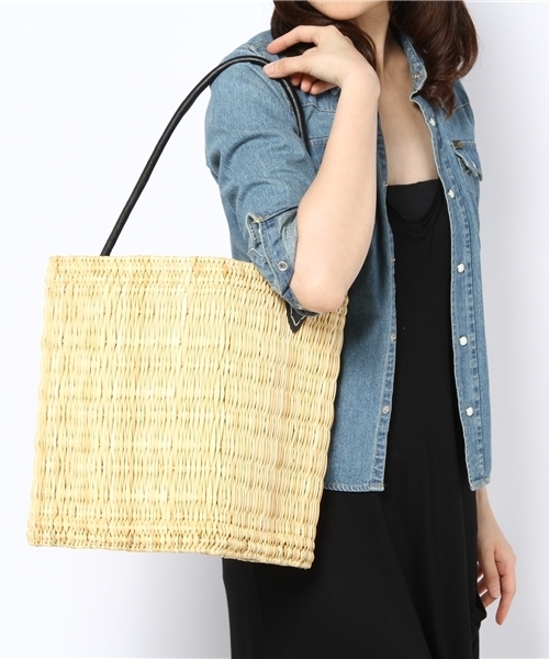 UNITED ARROWS（ユナイテッドアローズ）の「＜Fatima Morocco(ファティマモロッコ＞ ワンハンドル収納バスケット【L】（収納グッズ・ホワイト/ブラック・フリー）」の6枚目の写真