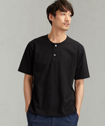 green label relaxing | CM コットン/ナイロン プレーティング ヘンリーネック 半袖 Tシャツ(Tシャツ/カットソー)