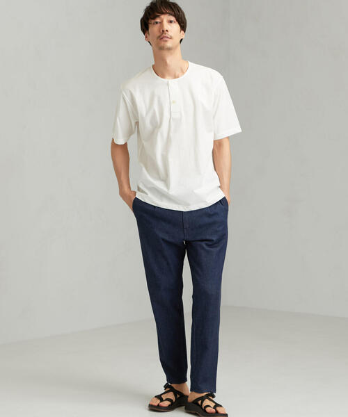 green label relaxing(グリーンレーベルリラクシング)の「CM コットン/ナイロン プレーティング ヘンリーネック 半袖 Tシャツ(Tシャツ/カットソー・メンズ・ホワイト/ブラック/ブラウン・LARGE/MEDIUM/X-LARGE/SMALL)」の7枚目の写真